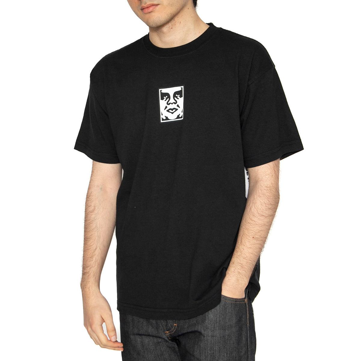 Icon Heavyweight Tee Black - Maglietta Girocollo Uomo Nera 166913013-JET . OBEY 