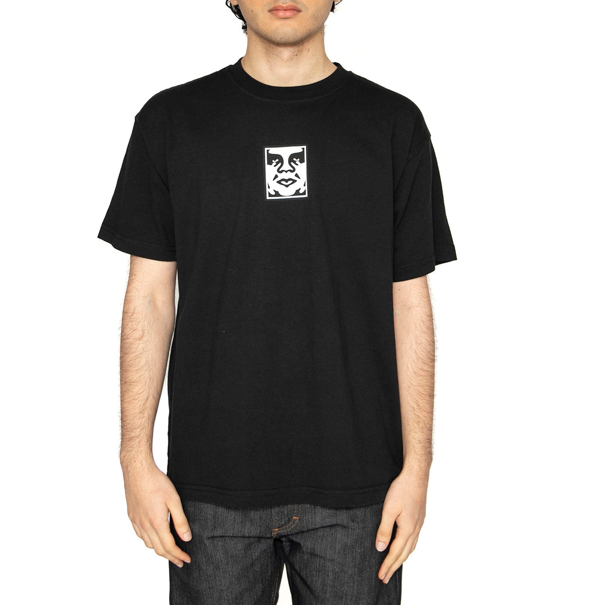 Icon Heavyweight Tee Black - Maglietta Girocollo Uomo Nera 166913013-JET . OBEY 