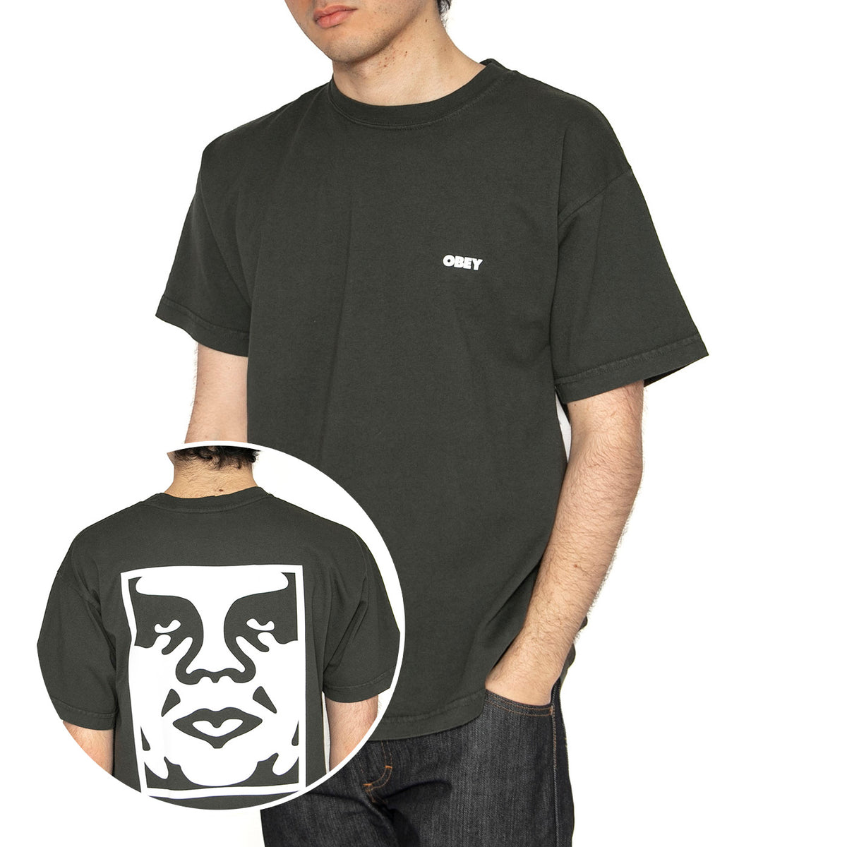 Obey Bold Icon Heavywheight Tee - Maglietta Girocollo Uomo Verde 166913439-RSI . OBEY 