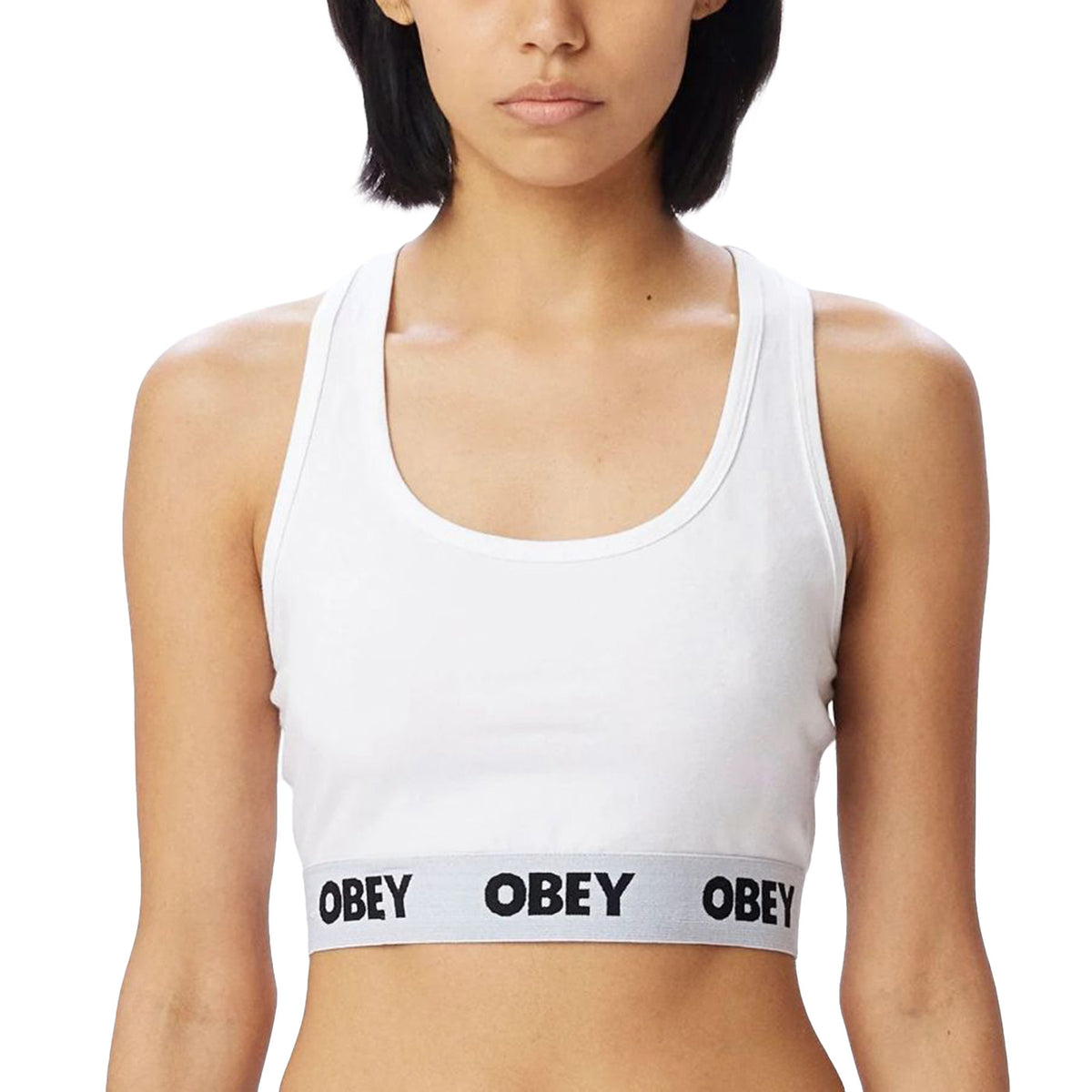 Obey Bralette White - Canotta Cropped Donna Bianca 231170030-WHT . OBEY 