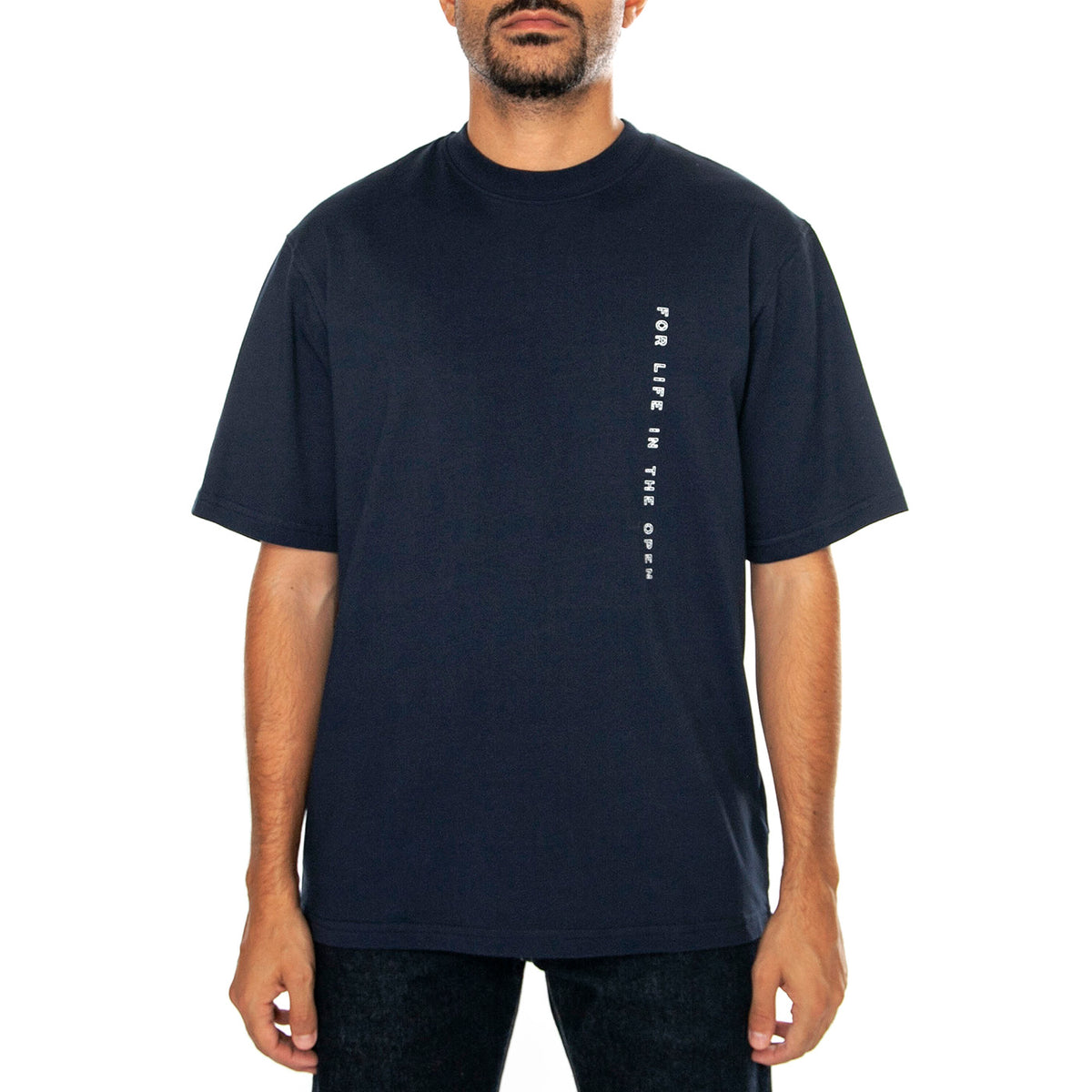 For Life Print In The Open T-Shirt Navy Blazer - Maglietta Girocollo Uomo Blu PFD0497-203 . PENFIELD 