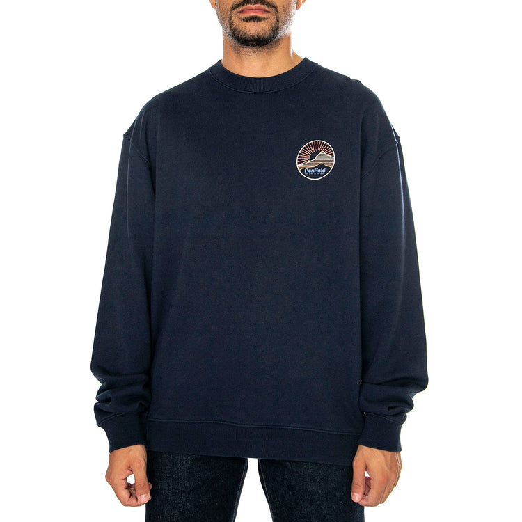 Circle Mountain LB Sweatshirt Navy Balzer - Felpa Girocollo Uomo Blu PFD0498-203 . PENFIELD 