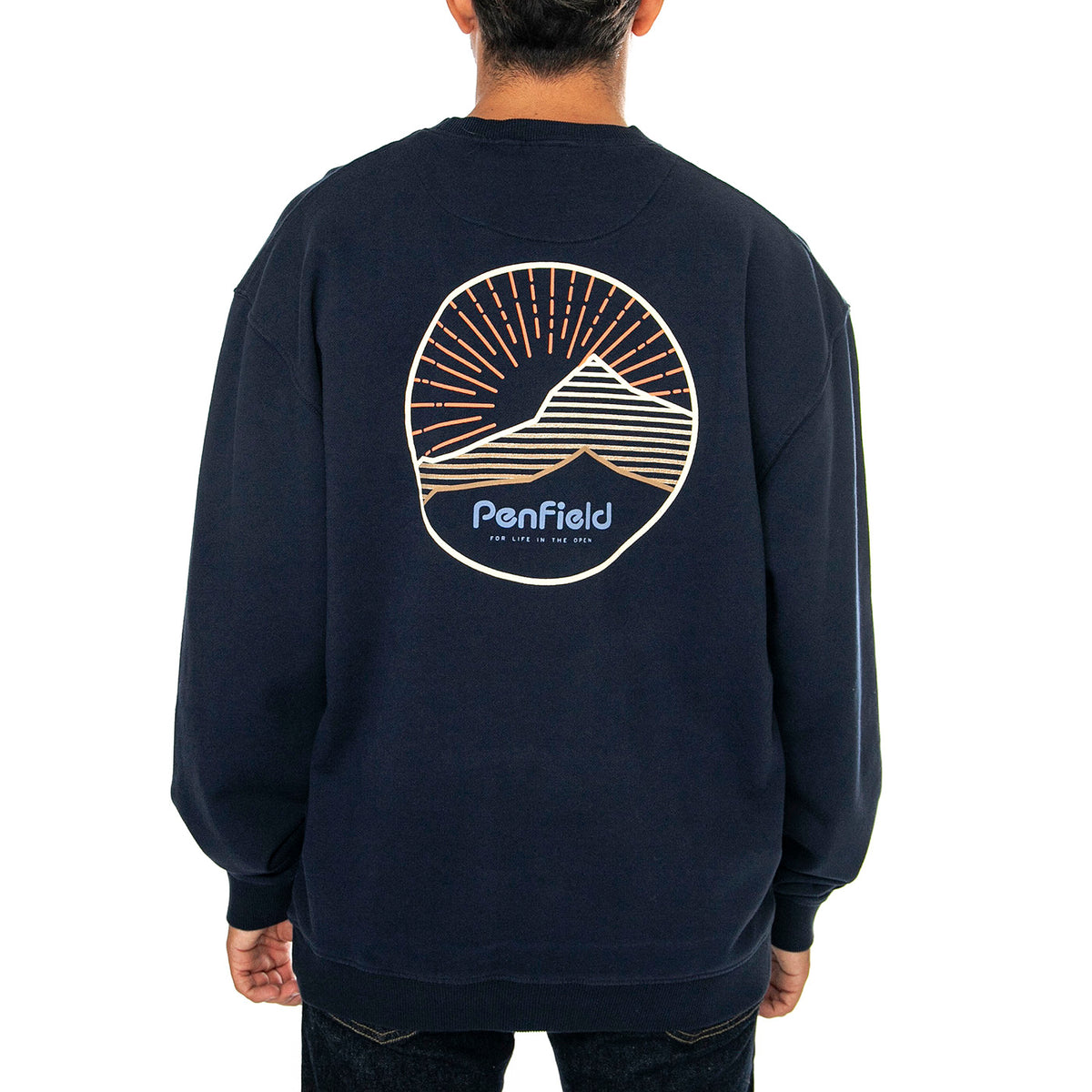 Circle Mountain LB Sweatshirt Navy Balzer - Felpa Girocollo Uomo Blu PFD0498-203 . PENFIELD 