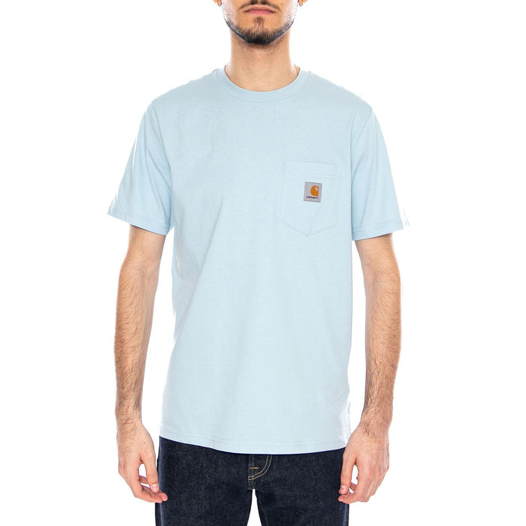 S/S Pocket T-Shirt Icaria - Maglietta Girocollo Uomo Azzurra I030434 3IGXX CARHARTT WIP 