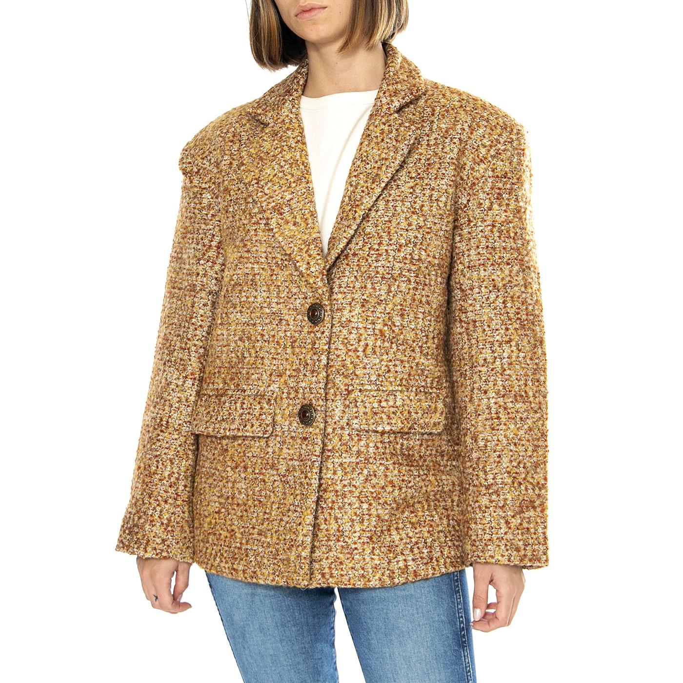 Blazer Oversize Tweed Marrón - Giacca Donna Marrone 43W/11242  WILD PONY 