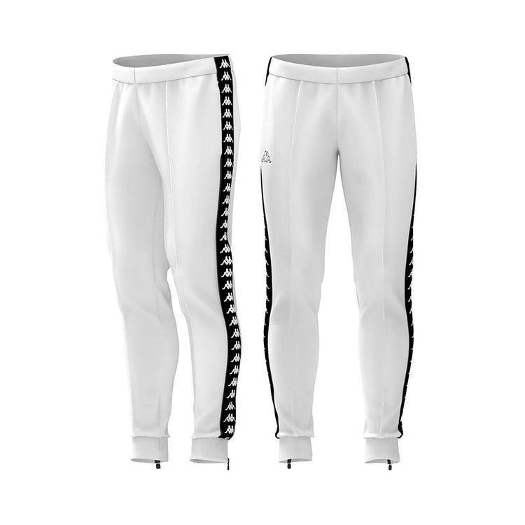 222 Banda Astoria Slim Snaps Pants - White / Black - Pantaloni Sportivi Uomo Bianchi 303KUE0-J62  KAPPA 