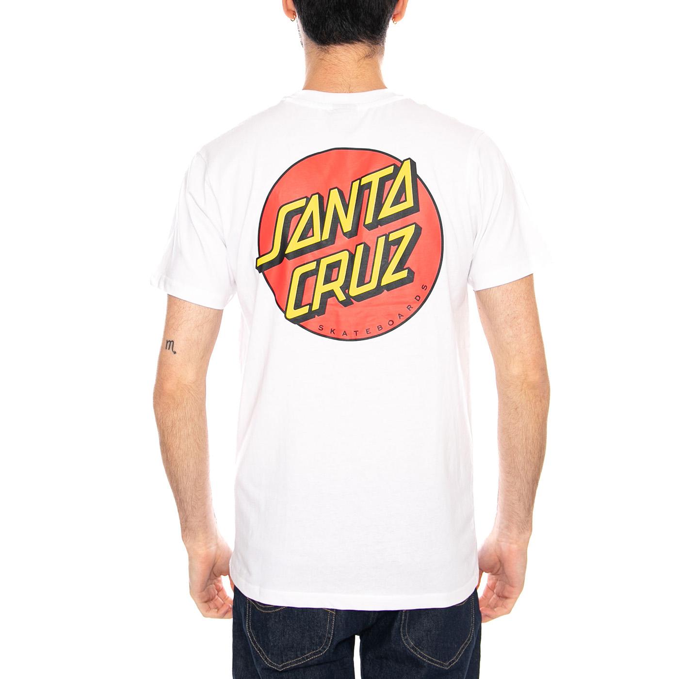 CLASSIC DOT - Maglietta Girocollo Uomo Bianca SCA-TEE-11049 White SANTA CRUZ 