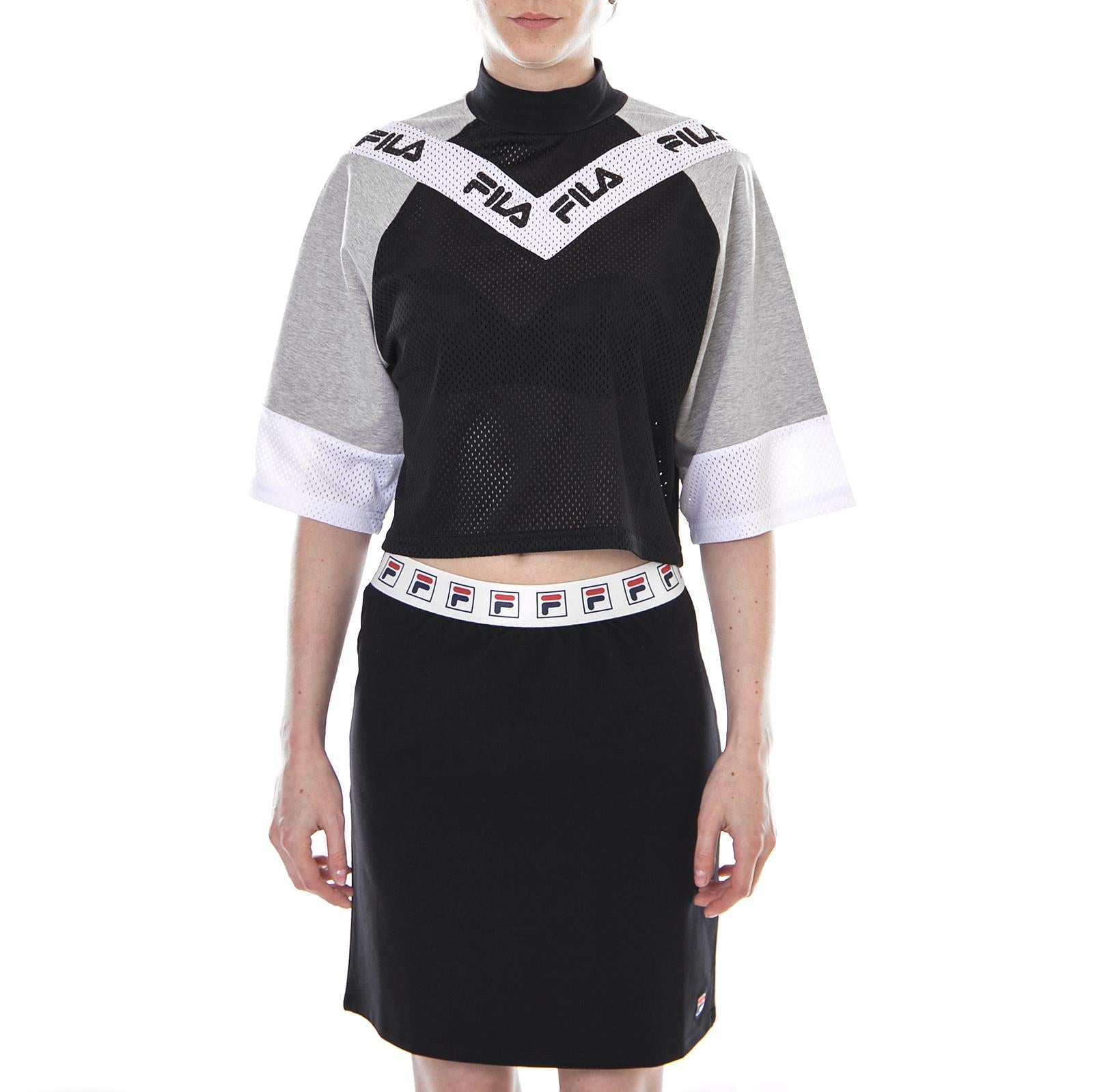 Addi Cut & Sew Crop TShirt black-white 684376-342  FILA 