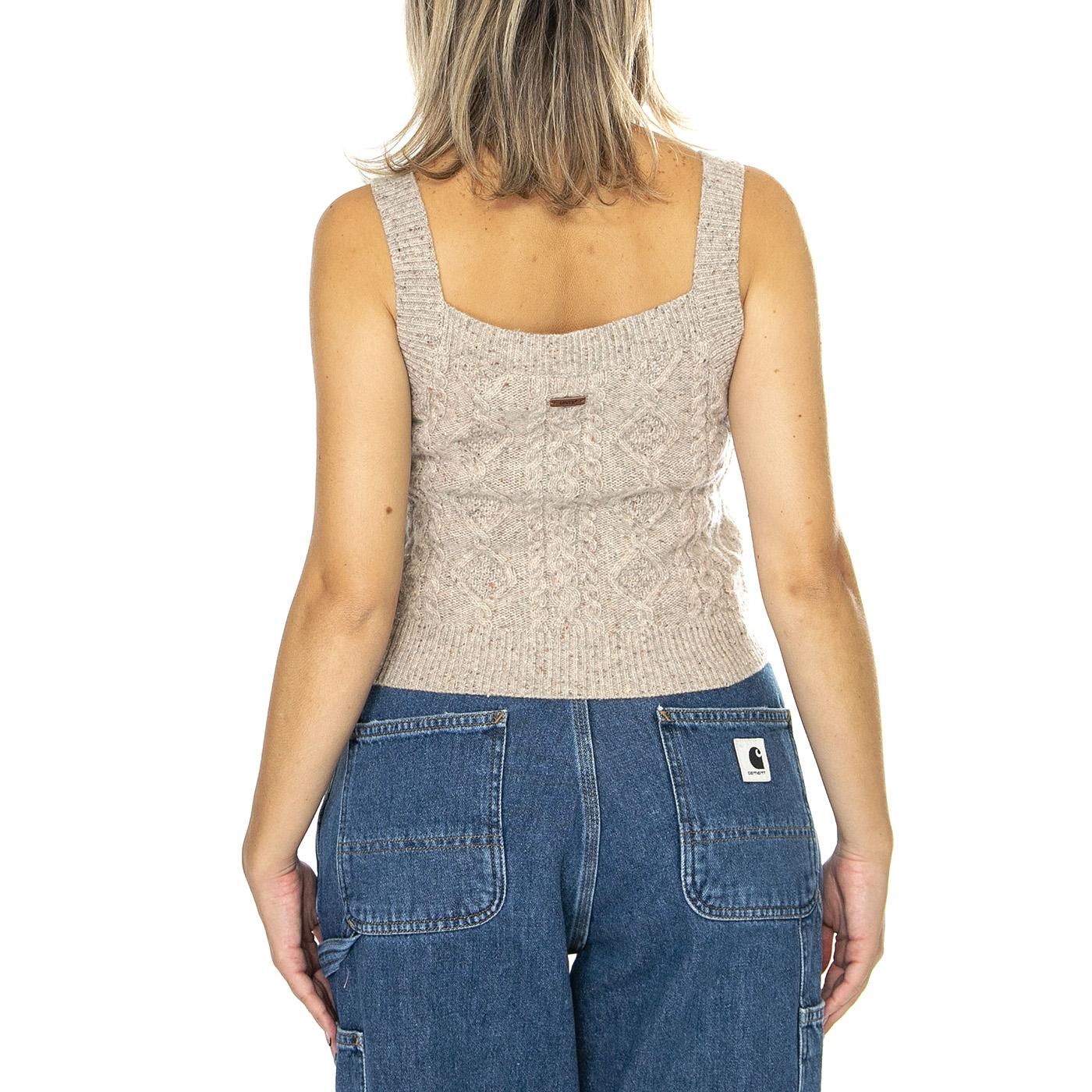 Primrose Cable Tank Oatmeal Heather Marl Neutral - Canotta in Lana Donna Beige A8898-0000  LEVIS 
