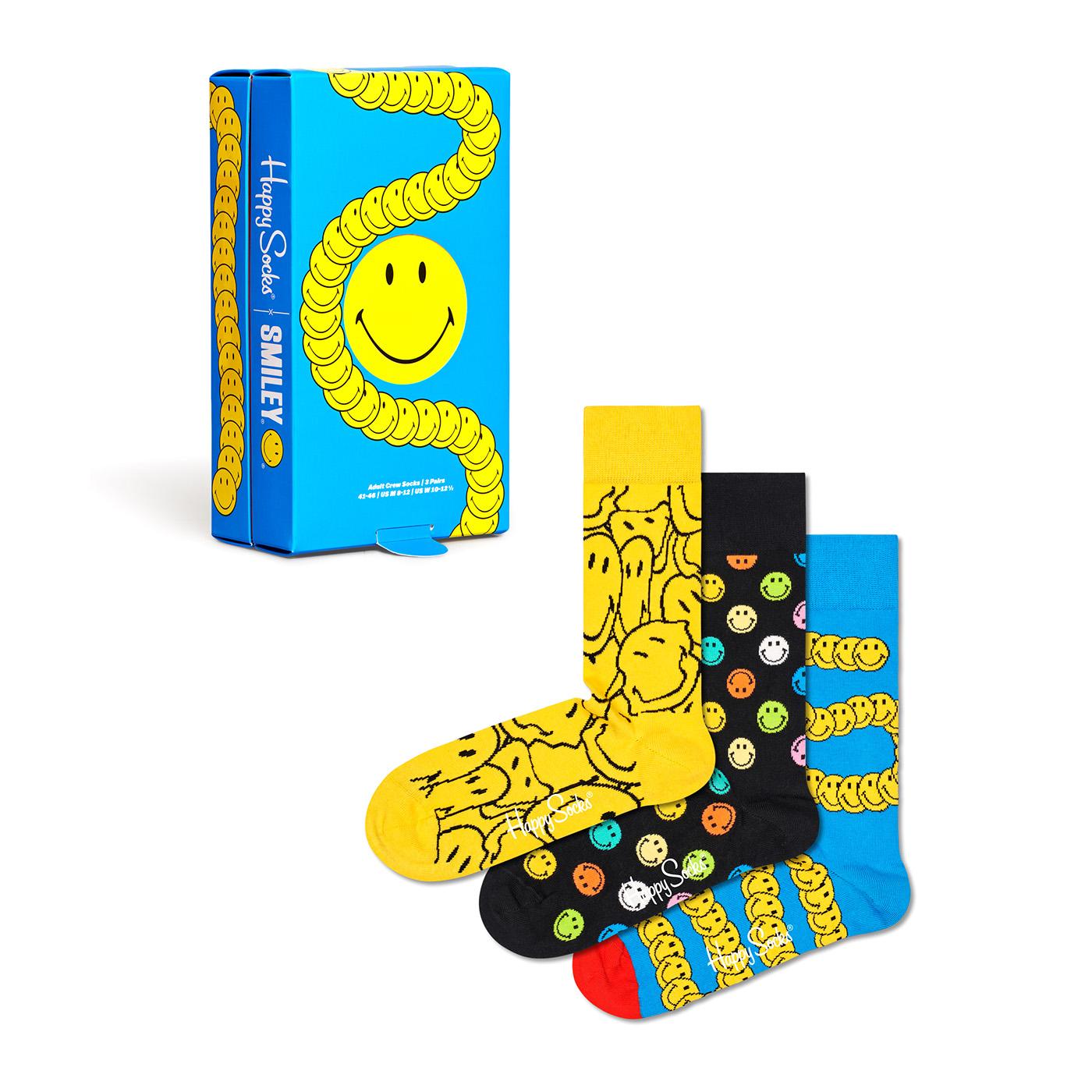 Smiley 3 Pack Gift Set Socks - Set da 3 Paia di Calzini Multicolore XSMY08-6700  HAPPY SOCKS 