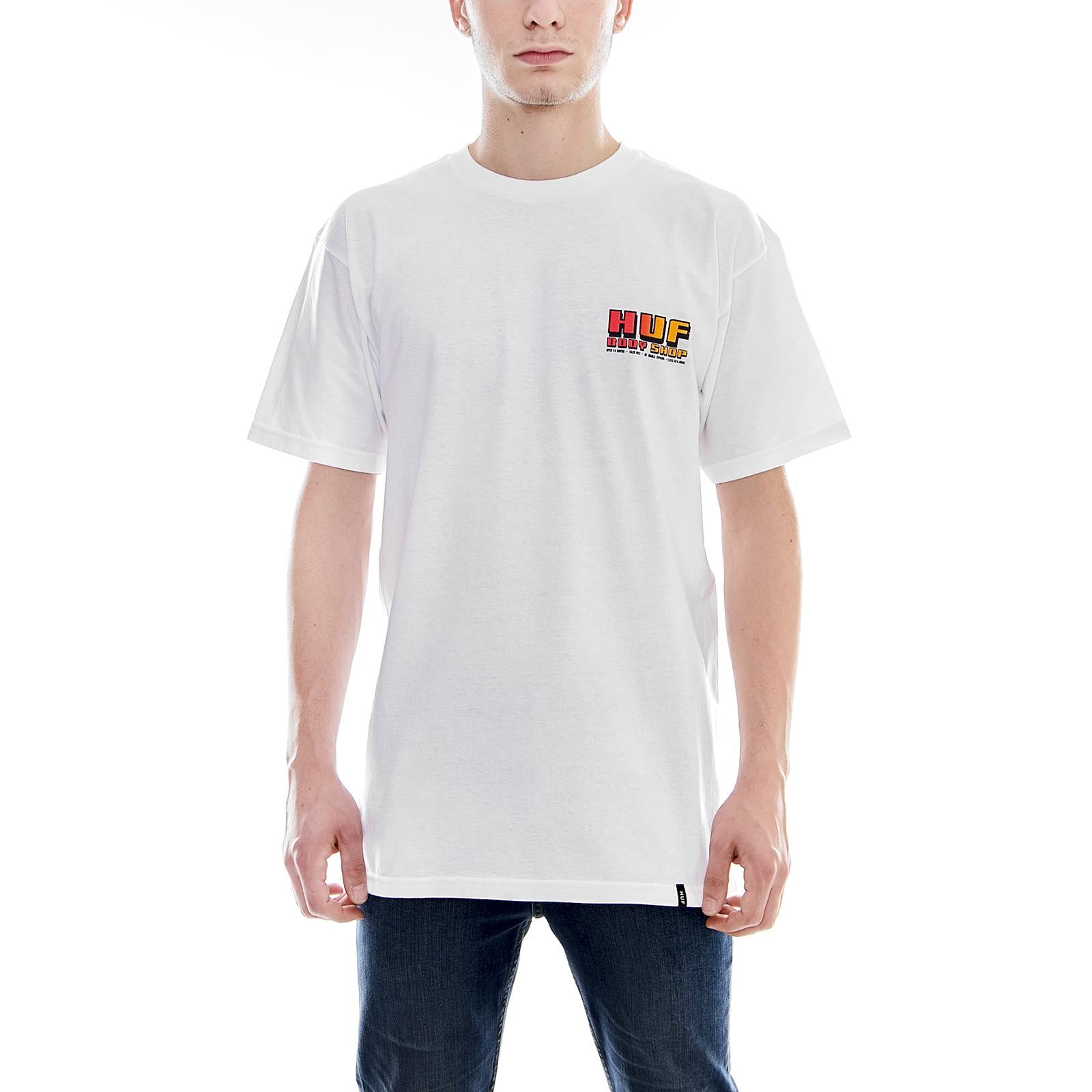 BODY SHOP S/S TEE WHITE TS00510-WHITE  HUF 