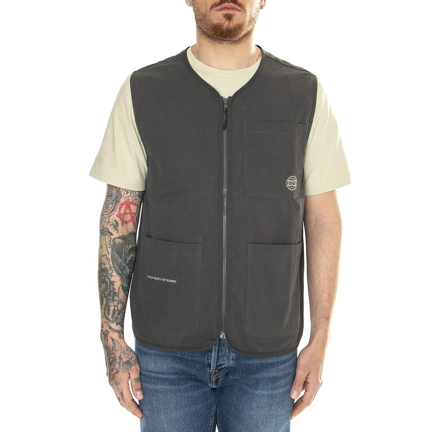 Bomber Ripstop Vest - Giacca Smanicata Uomo Grigia FNKSS24-50412  FUNKY 