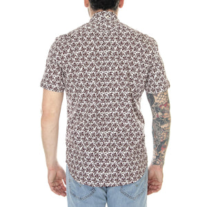 Retro Print Claret - Camicia Maniche Corte Uomo Multicolore 66661-048  BEN SHERMAN 