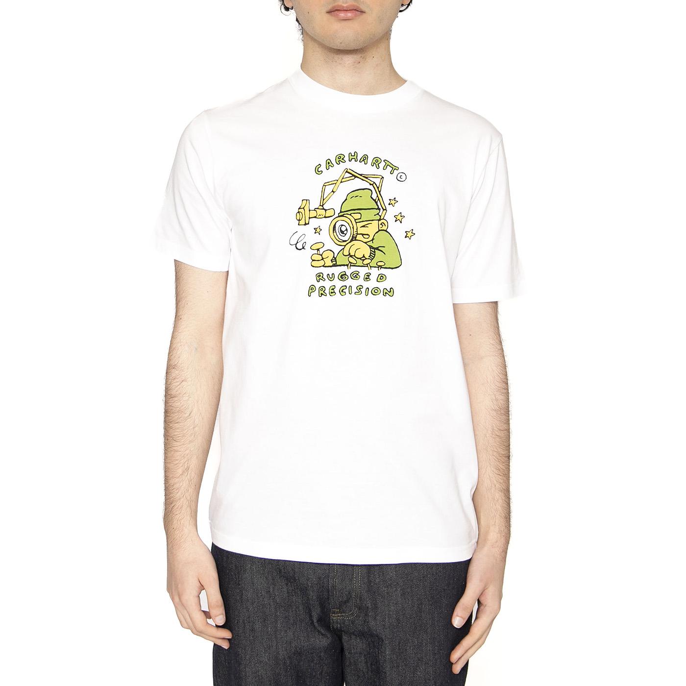 S/S Precision Work T-Shirt White - Maglietta Girocollo Uomo Bianca I034774.02XX  CARHARTT WIP 