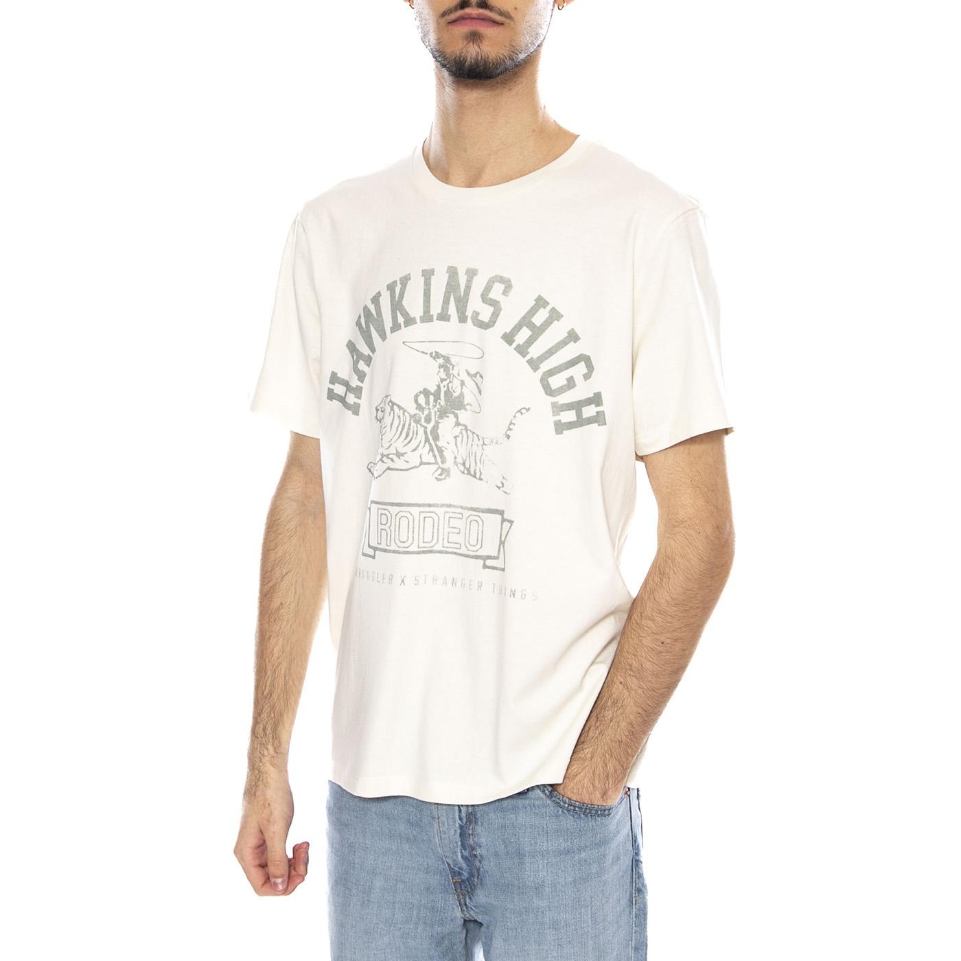 Hawkins High Tee Marshmallo W - Maglietta Girocollo Uomo Beige 112378555 . WRANGLER 