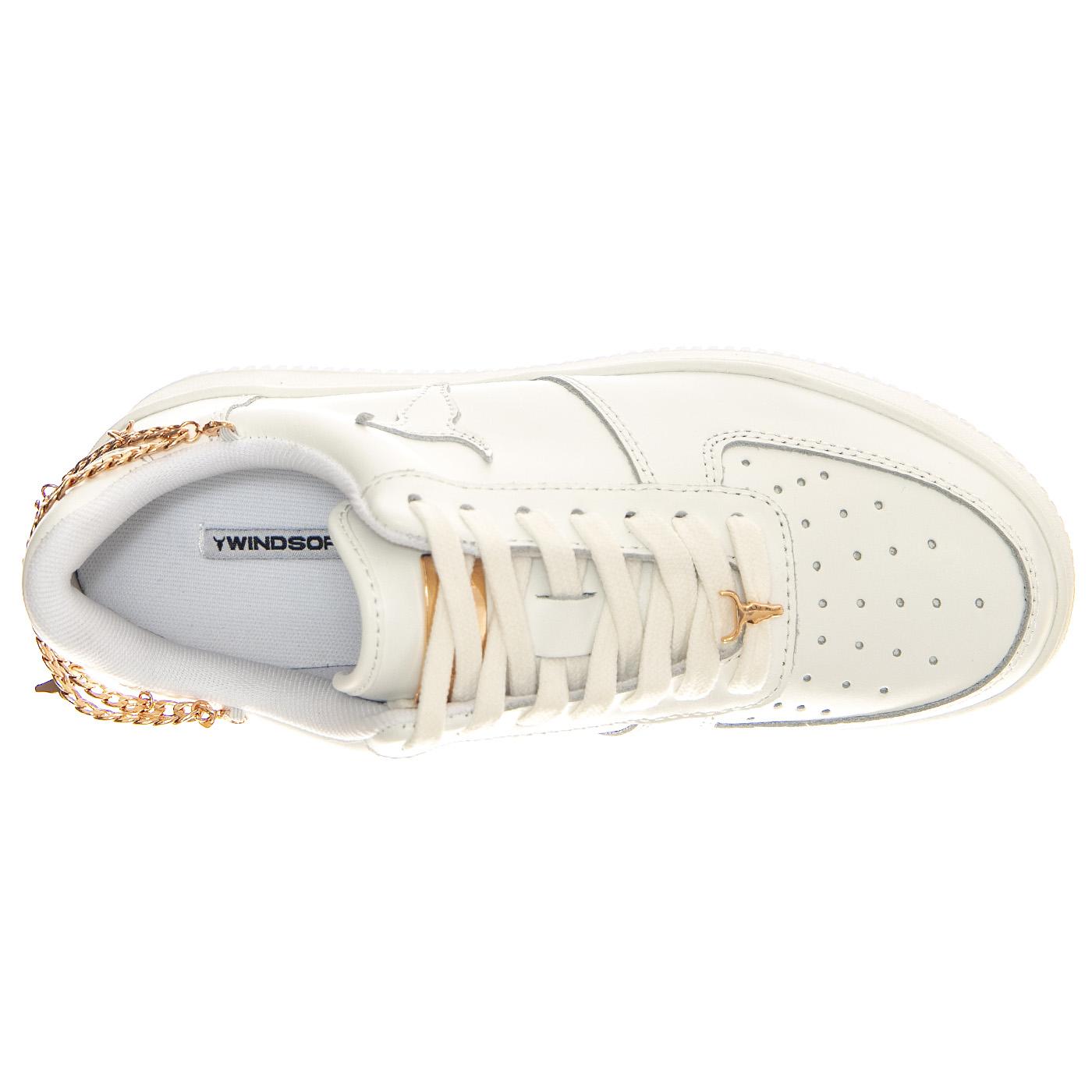 Remember White Brave / Rose Gold Chain - Scarpe Donna Bianche WSPREMEMBER-WHTRGDL  WINDSOR SMITH 