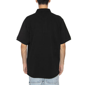S/S Carhartt Script Polo Black / White - Polo Uomo Nera I035231.0D2XX  CARHARTT WIP 