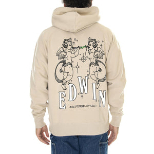 Angles Hoodie Sweat White Pepper - Felpa con Cappuccio Uomo Beige I032500.1MZ.67.  EDWIN 