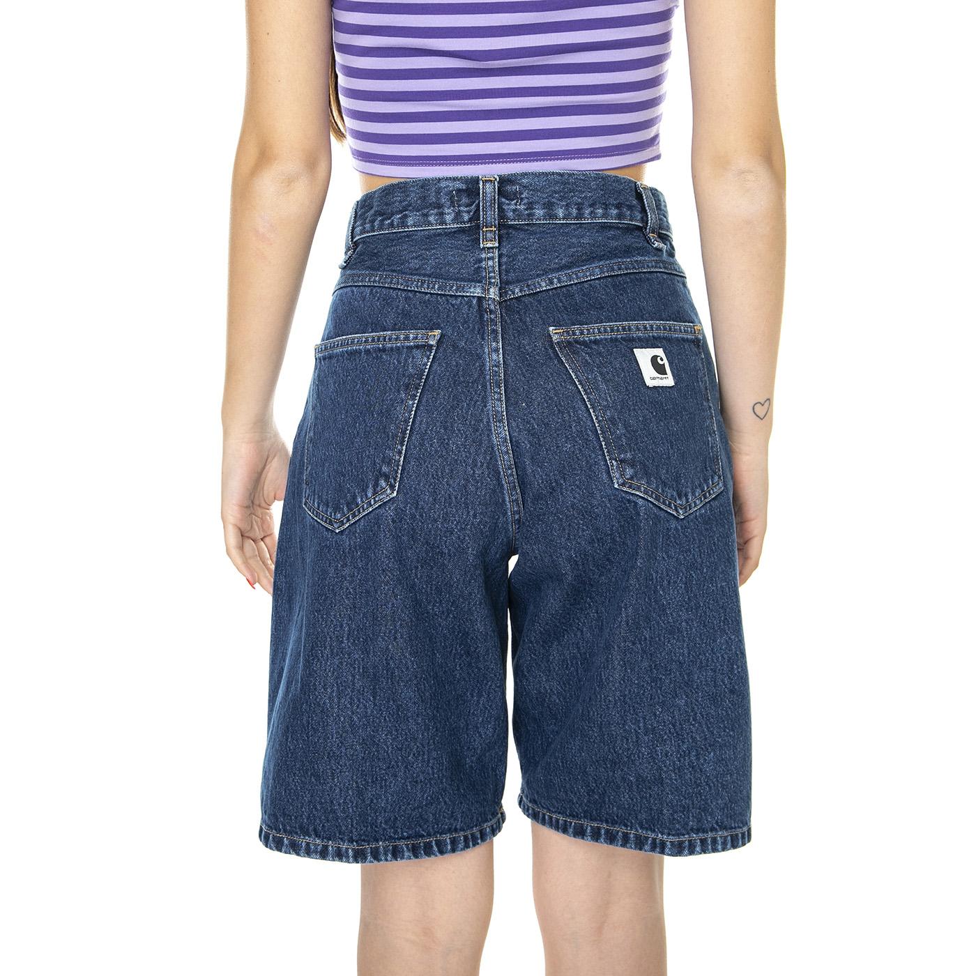 W' Brandon Short Blue Stone Washed - Bermuda Denim Jeans Donna Blu I031919-0106  CARHARTT WIP 