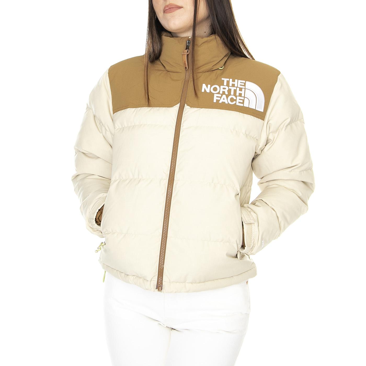 W 92 Low-Fi Hi-Tek Nuptse Jacket Gravel / Utility Brown - Giacca Donna Beige NF0A82ROQK11  THE NORTH FACE 