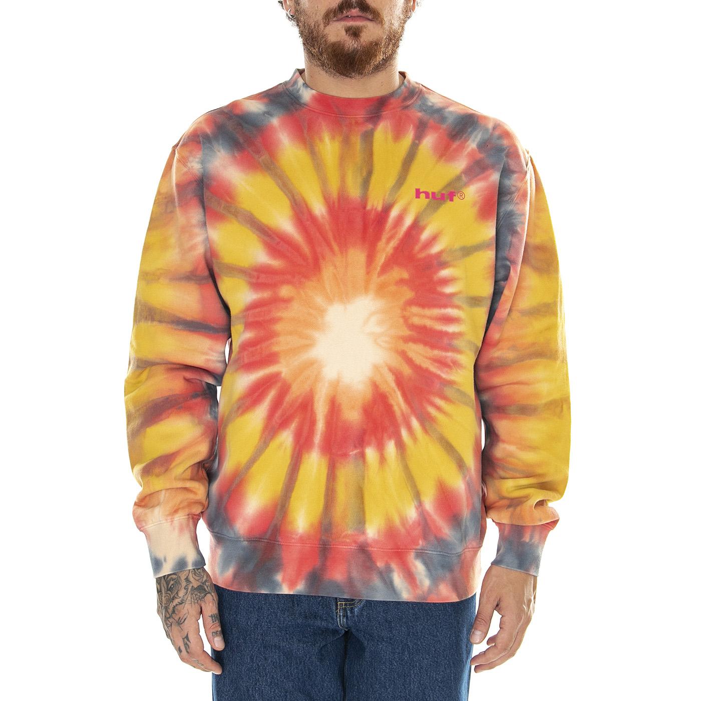 Dye Guy Crewneck Orange - Felpa Girocollo Uomo Multicolore PF00620-ORNGE  HUF 