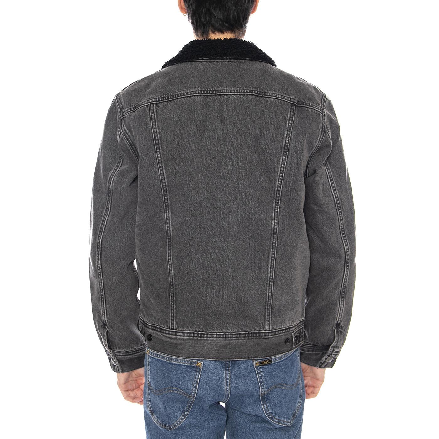 Sherpa Jacket Deep Obsidian - Giacca Denim Jeans Uomo Grigo Antracite 112370427  LEE 