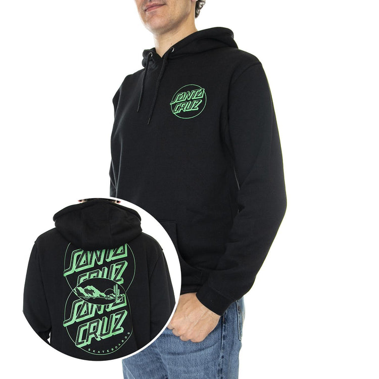 Venn Dot Hood Black - Felpa con Cappuccio Uomo Nera SCA-HDY-5563  SANTA CRUZ 