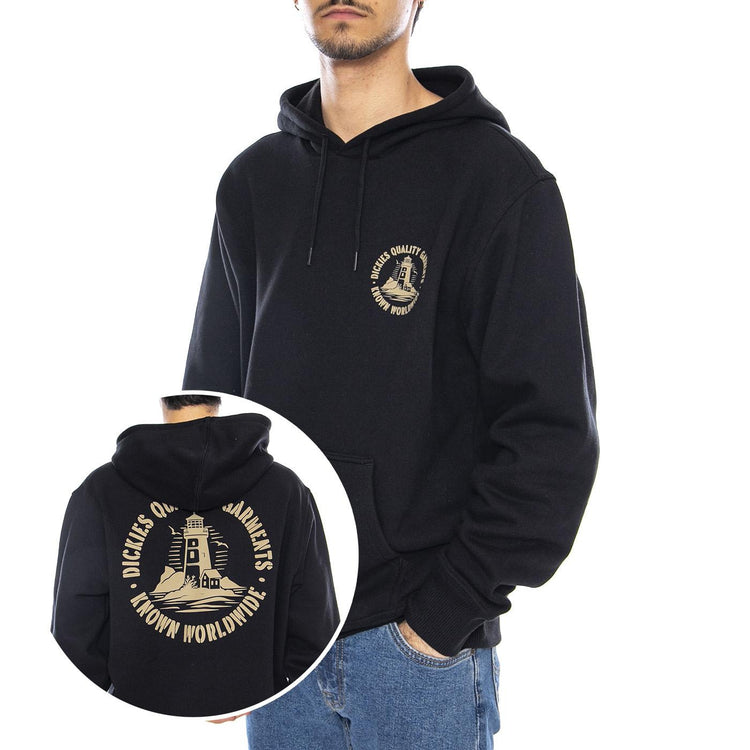 Parrotsville Hoodie Black - Felpa con Cappuccio Uomo Nera DK0A87NRBLK1  DICKIES 