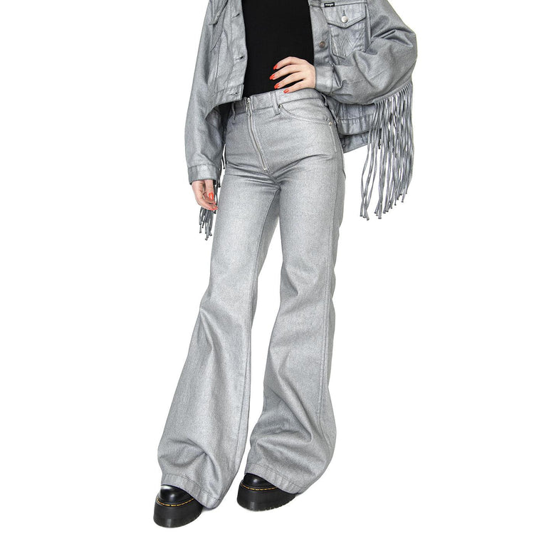 Wanderer Silver Relic - Pantaloni Denim Jeans Donna Argento W2H444M30  WRANGLER 