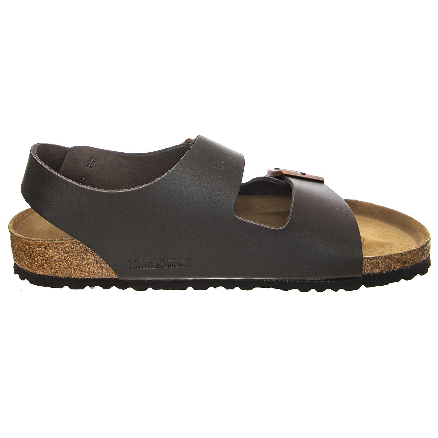 Milano Dark Brown Natural Leather - Sandali Uomo Marroni 034103 . BIRKENSTOCK 