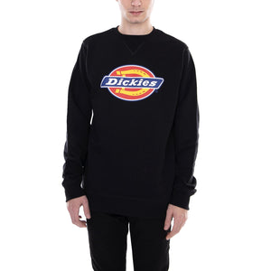 Harrison Fleece Crew-Neck Sweatshirt - Black - Felpa Girocollo Uomo Nera 02 200072-BK . DICKIES 
