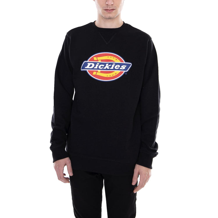 Harrison Fleece Crew-Neck Sweatshirt - Black - Felpa Girocollo Uomo Nera 02 200072-BK . DICKIES 