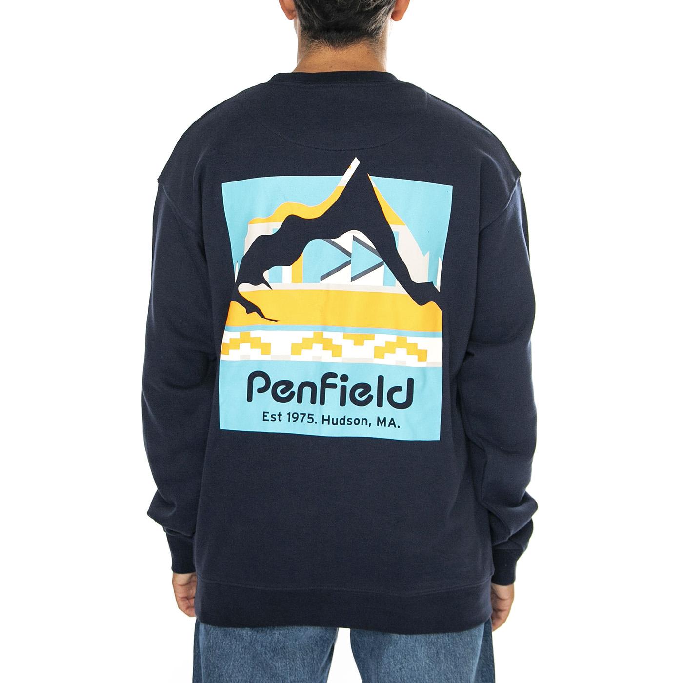 Geo Backprint Sweatshirt Bavy Blazer - Felpa Girocollo Uomo Blu PFD0355-203  PENFIELD 