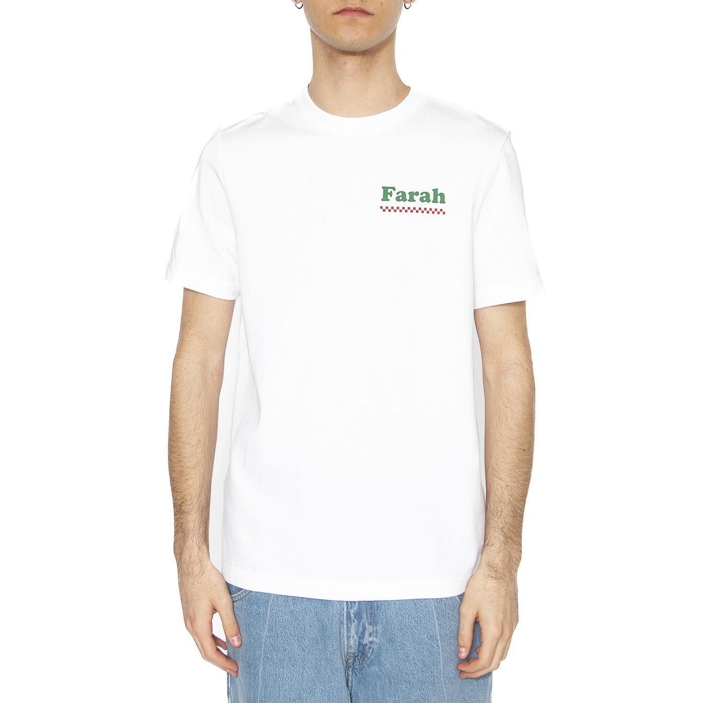 Powis Graphic Tee White - Maglietta Girocollo Uomo Bianca F4KSF017104  FARAH 