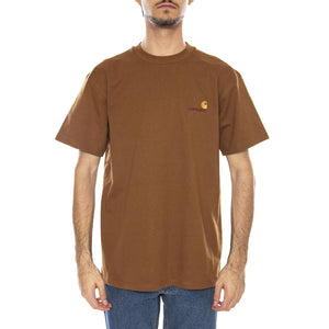 S/S American Script T-Shirt Hamilton Brown - Maglietta Girocollo Uomo Marrone I029956.HZXX . CARHARTT WIP 