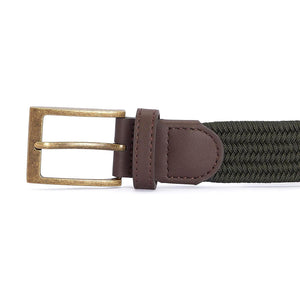 Nevis Stretch Webbing Belt Dark Olive - Cintura Verde MAC0443-DK OLIVE  BARBOUR 