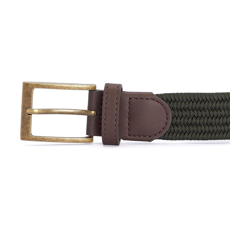 Nevis Stretch Webbing Belt Dark Olive - Cintura Verde MAC0443-DK OLIVE  BARBOUR 