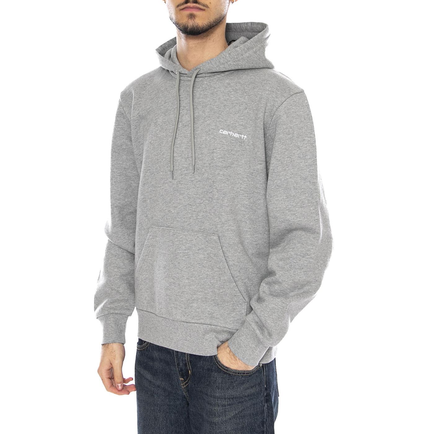 Hooded Script Embroidery Sweat -- Felpa Uomo Cappuccio Grigia I035392.00DXX . CARHARTT WIP 