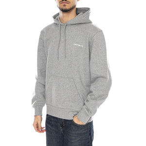 Hooded Script Embroidery Sweat -- Felpa Uomo Cappuccio Grigia I035392.00DXX . CARHARTT WIP 