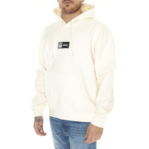 Icon Embroidered Hood Unbleached - Felpa con Cappuccio Uomo Bianca 112470202-UBL  OBEY 