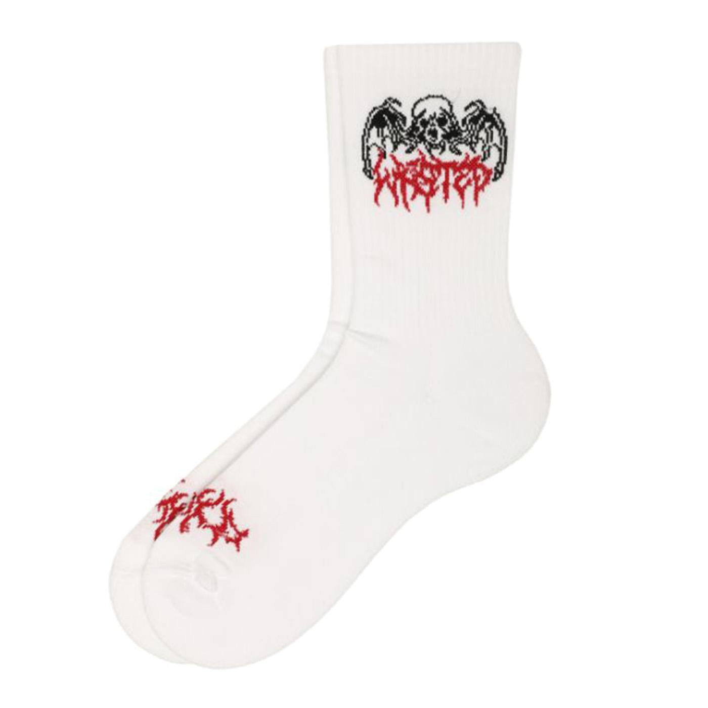 Socks Bones Off White - Calzini Bianchi E98WASBONOFW  WASTED PARIS 