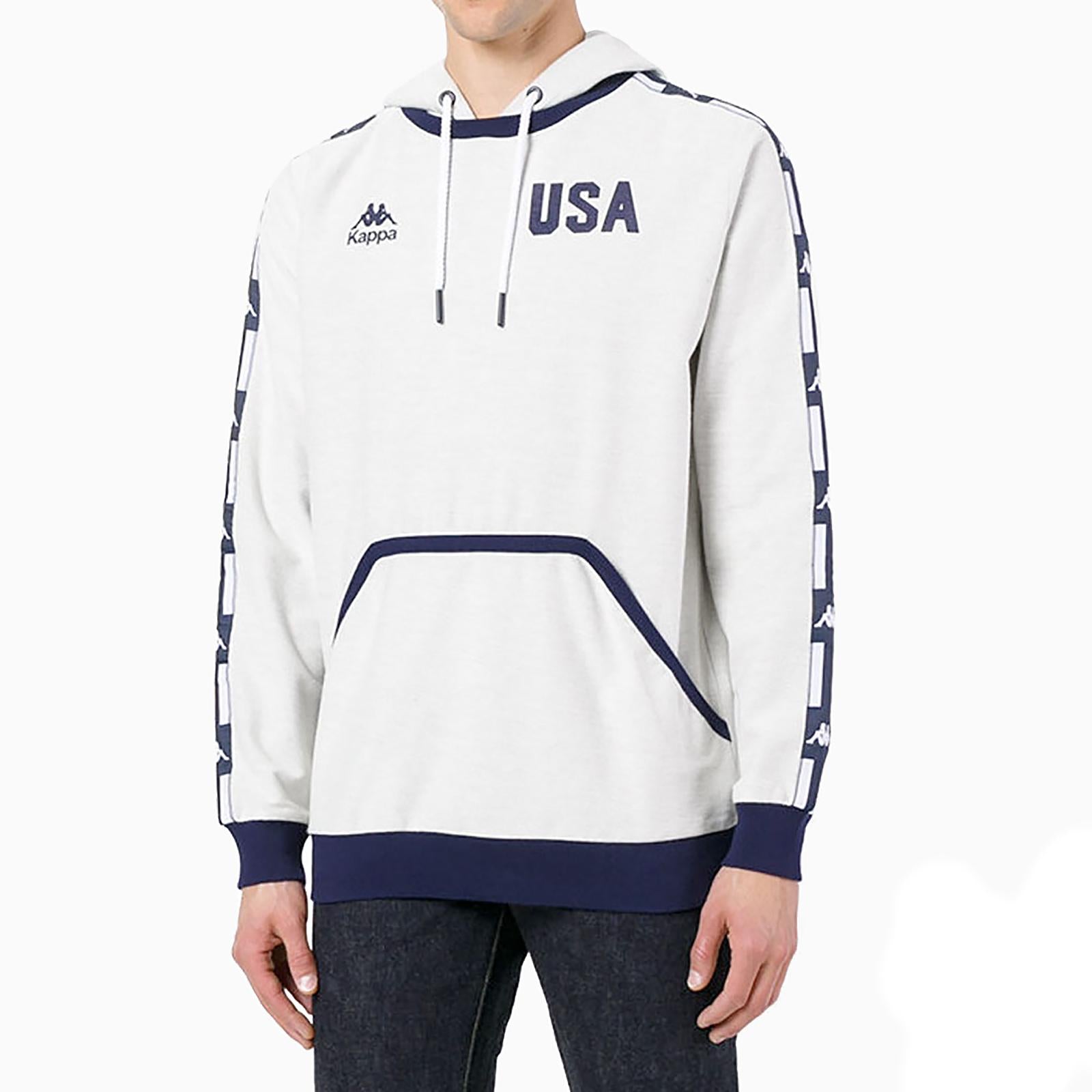 La French Terry Reverse Jumper - Light Grey Melange - Felpa con Cappuccio Uomo Grigia 303R3D0-D00S  KAPPA 