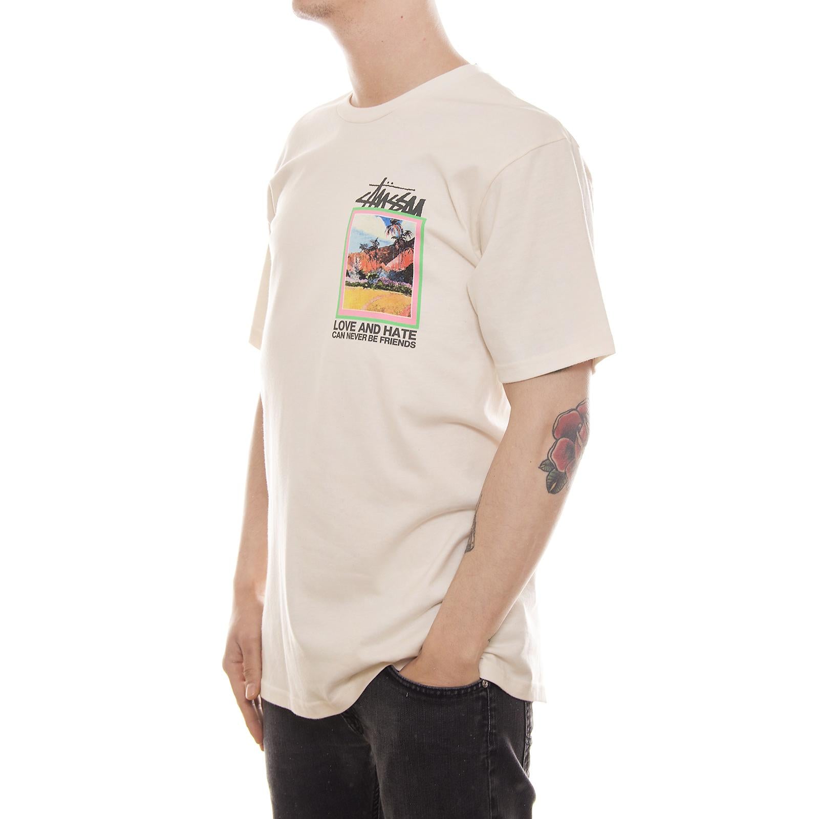 LOVE AND HATE TEE NATURAL 1904022-NATURAL  STUSSY 