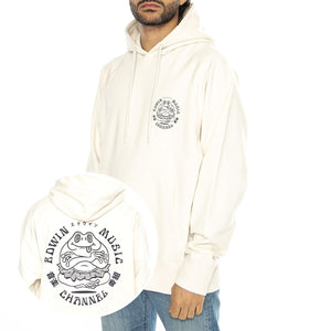 Edwin Music Channel Hoodie Sweat Whisper White - Felpa con Cappuccio Uomo Bianca I033470.WHW.67.  EDWIN 