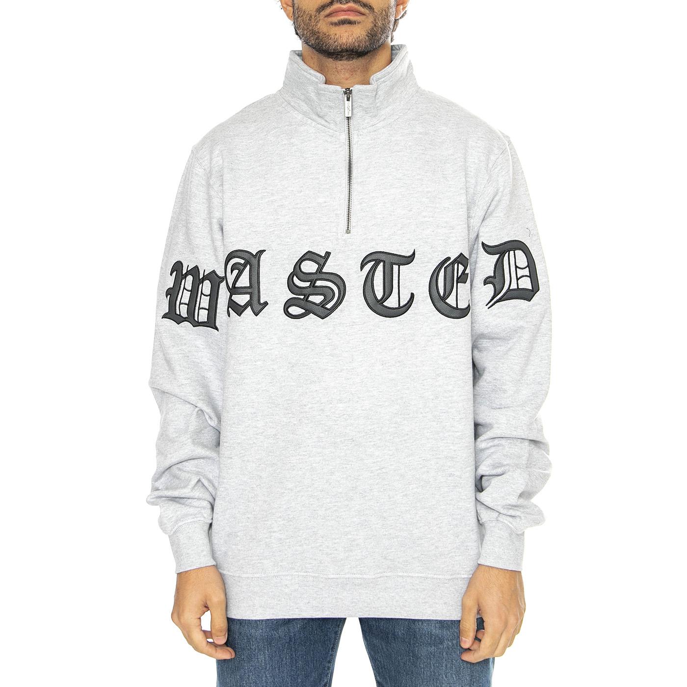 Funnel Chad Ash Grey - Felpa Mezzocollo Uomo Grigia FUNNEL CHAD - ASH GREY  WASTED PARIS 