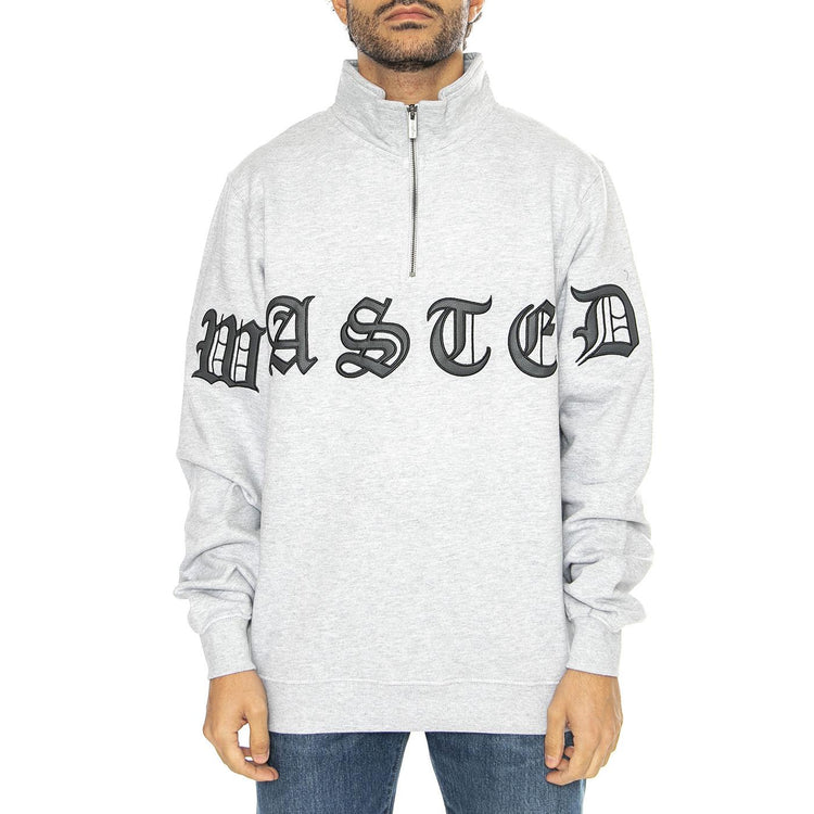 Funnel Chad Ash Grey - Felpa Mezzocollo Uomo Grigia FUNNEL CHAD - ASH GREY  WASTED PARIS 