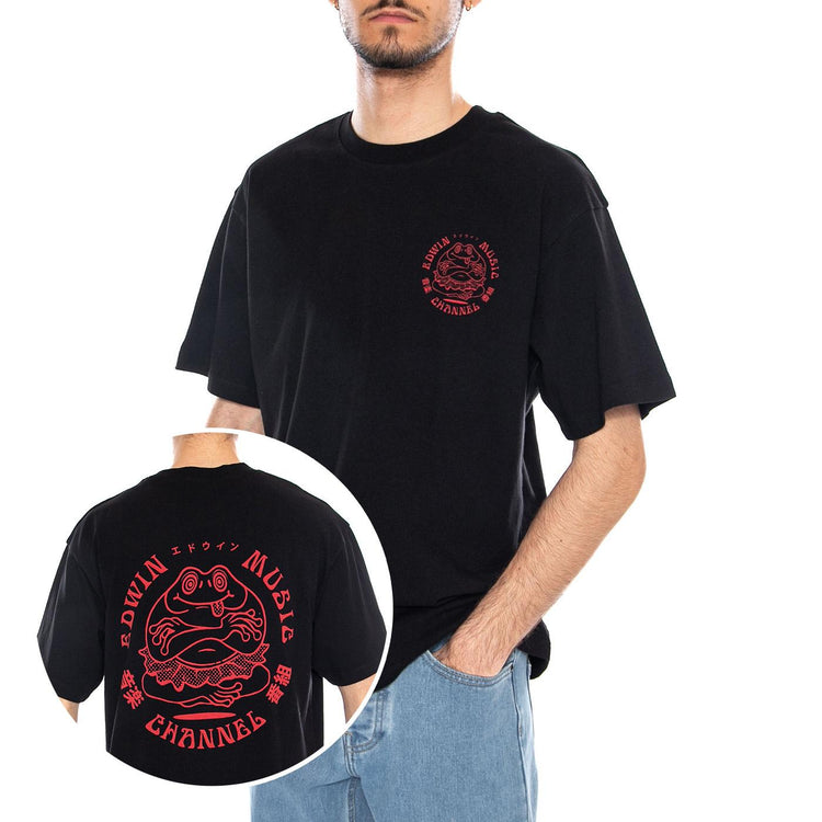 Edwin Music Channel TS Black/Red - Maglietta Girocollo Uomo Nera I031131.1V2.67. 1V2.67 EDWIN 