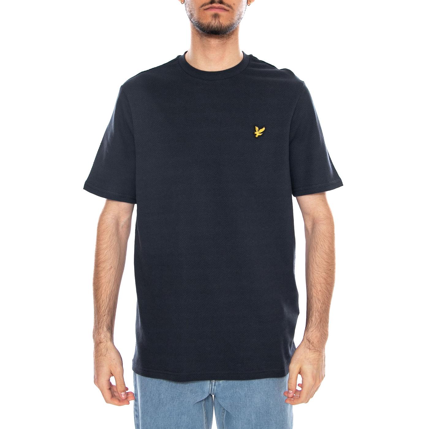 Popcorn Jacquard T-shirt Navy Blue - Maglietta Girocollo Uomo Blu TS2406V Z27 LYLE & SCOTT 