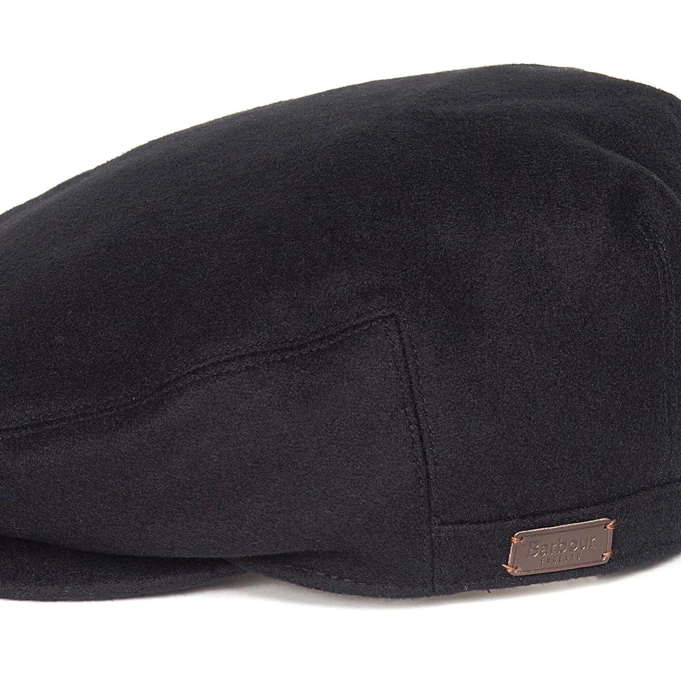 Redshore Flat Cap Black - Cappello a Coppola Nero MHA0439-BK71-FW23  BARBOUR 