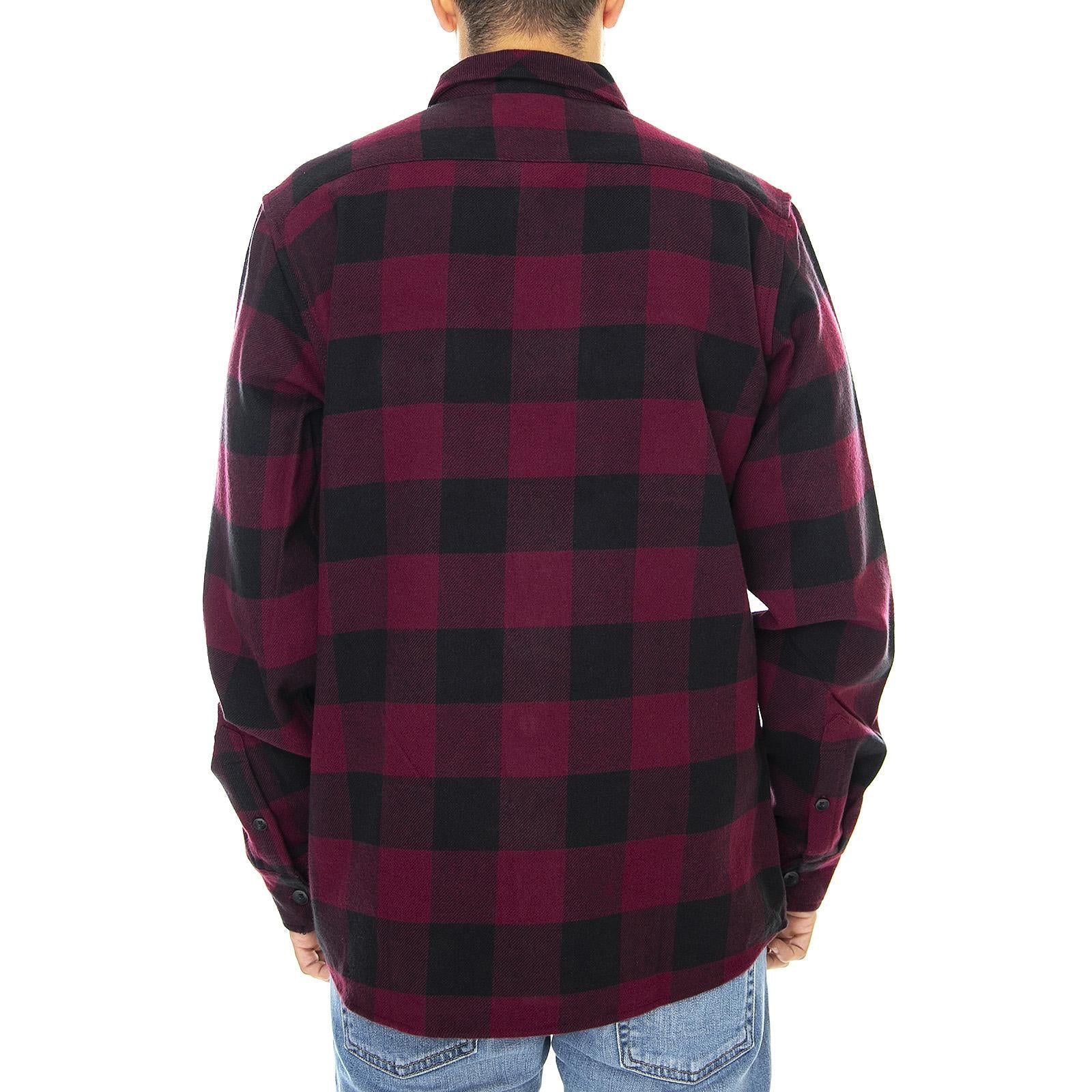 Sacramento Shirt - Maroon / Black - Camicia Uomo Bordeaux / Nera 05 200142-MR . DICKIES 